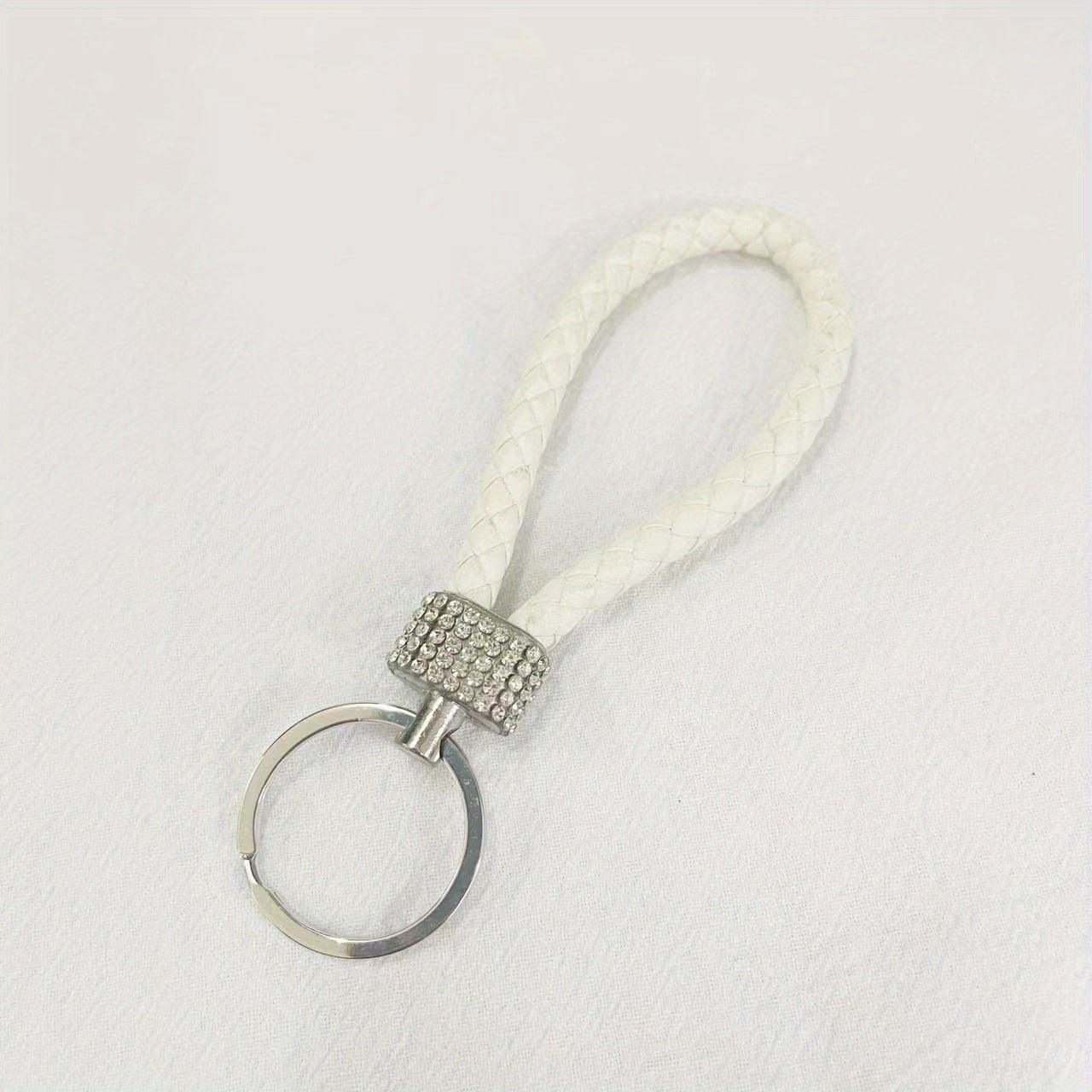 Braided Leather Rope Keychain Car Pendant Couple Bag Accessories