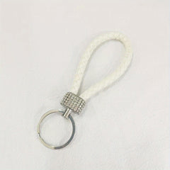 Braided Leather Rope Keychain Car Pendant Couple Bag Accessories