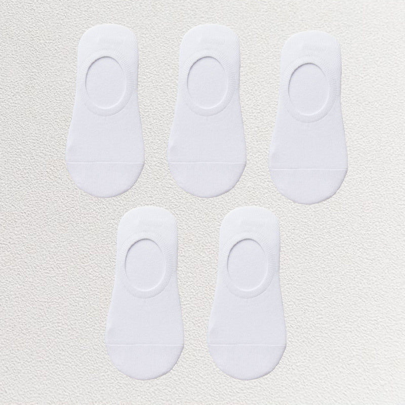 5 Pairs Women's No Show Socks Breathable & Non Slip Solid Boat Socks
