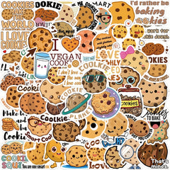 50pcs Cartoon Cookies Graffiti Stickers Waterproof DIY Stickers