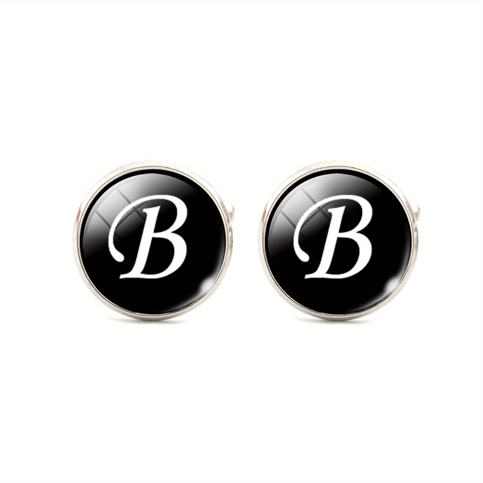 Men's Letter C Silver Cufflinks for Shirt Wedding