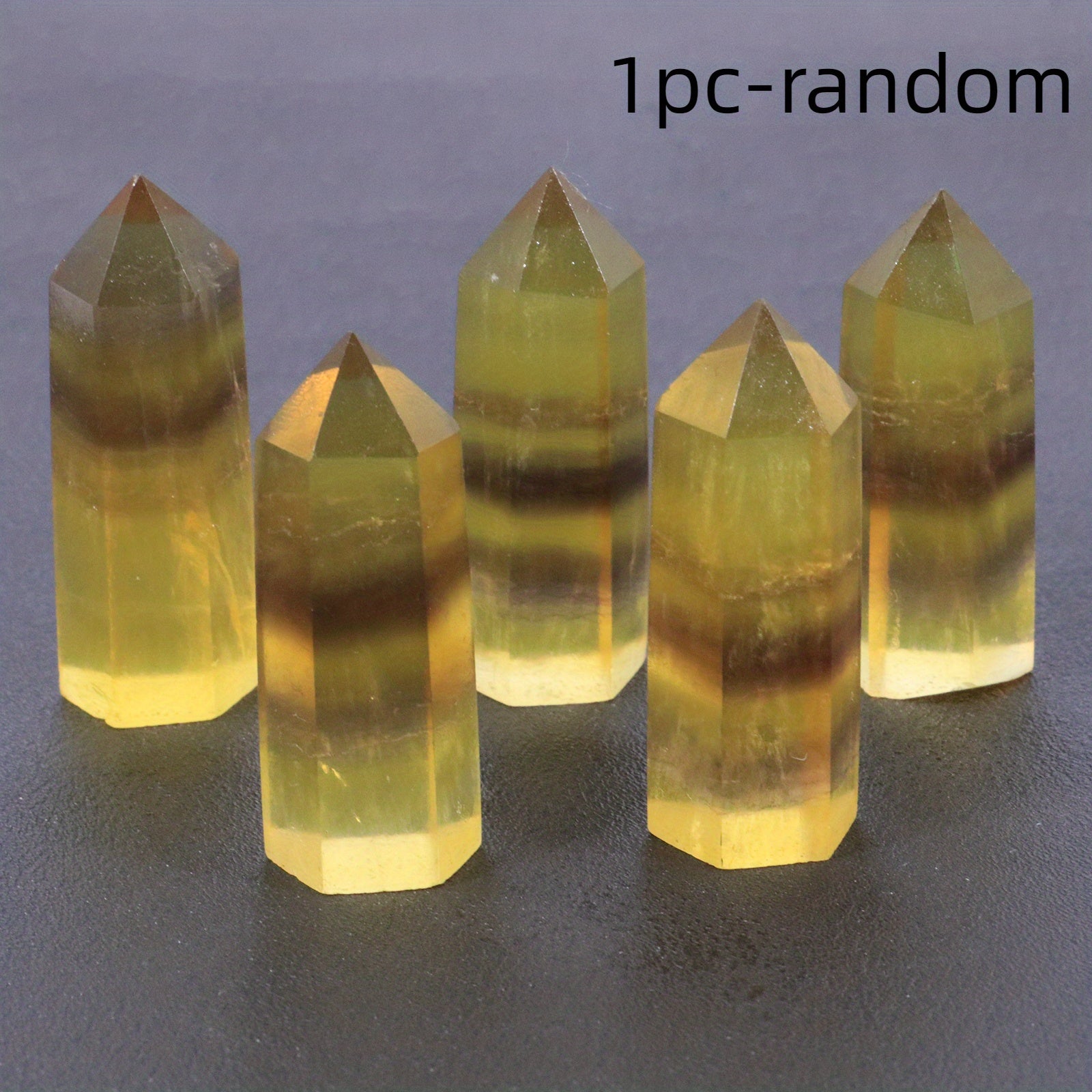 Small Yellow Fluorite Tower Natural Gemstone Lucky Gift Polished Point