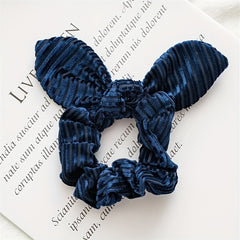 Velvet Scrunchies Women Rabbit Ear Knot Hair Tie Elastic Band