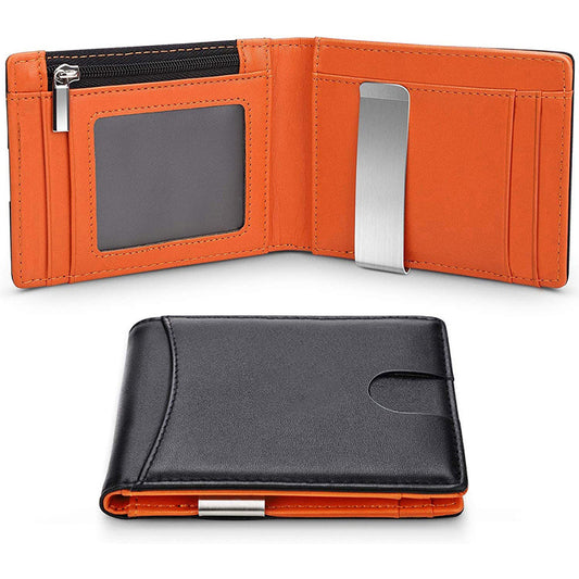 RFID Blocking Mens Slim Wallet Money Clip