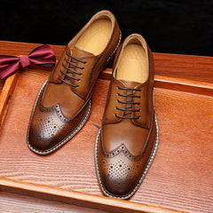 Boys Low Top Lace Up Oxford Shoes Soft Bottom Non Slip Dress Shoes