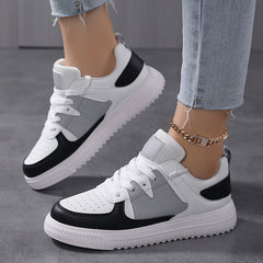 Women's Lightweight Faux Leather Skate Shoes