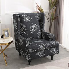 2 Milk Fiber Wingback Chair Covers, Removable Washable Armchair Slipcove