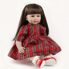 24" Soft Silicone Vinyl Reborn Baby Dolls Realistic Newborn Girl Toy