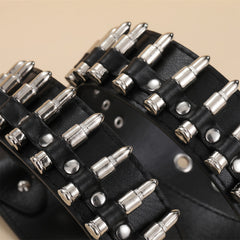 Bullet Belt Rivet Cyberpunk Tactical Punk Gothic Sports Men Women PU Leather