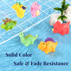 6 Pcs Dinosaur Bath Toys for Toddlers No Hole No Mold Bath Toys