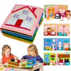 DIY Felt Quiet Book 3D Activities Cloth Story Book Preschool Learning Education