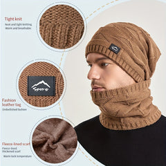Winter Hat & Neck Gaiter Set Unisex Solid Winter Fishing