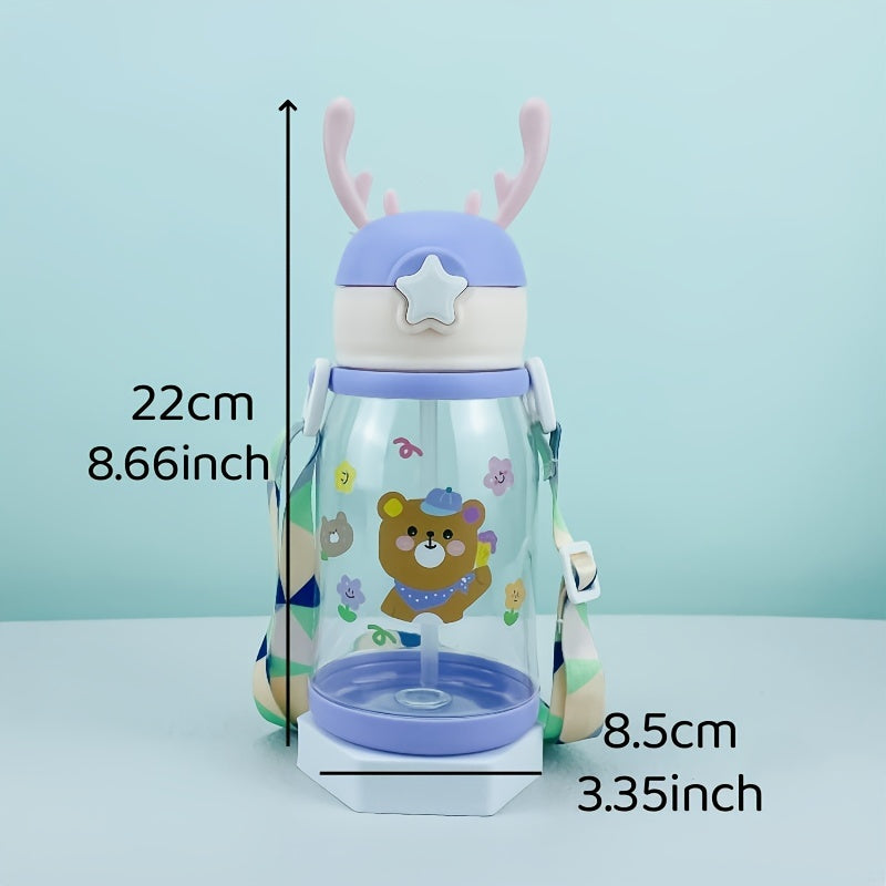 Antlers Shaped Plastic Water Bottle - 600ml - Outdoor Sports Travel Fitness