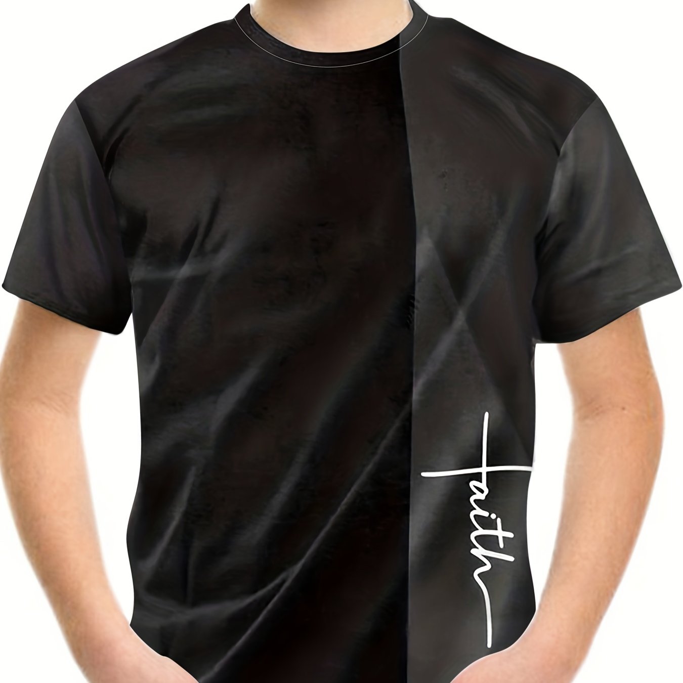 Boy's Faith Print T shirt Casual Tee Kid's Clothing For Summer