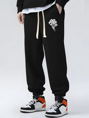 Card Print Sweatpants Casual Jogger Pants With Pockets