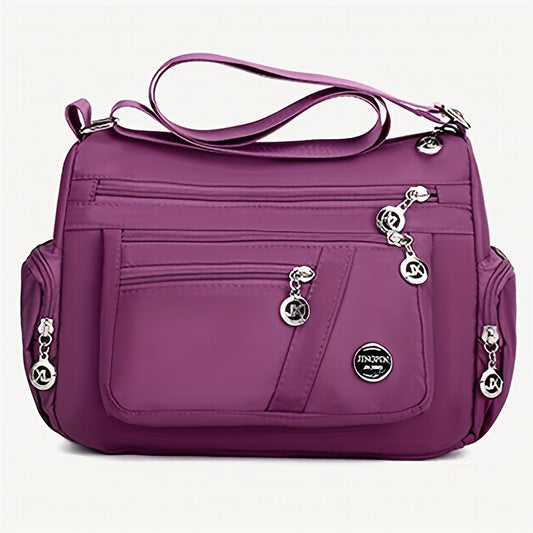 Large Capacity Nylon Crossbody Bag with Multiple Compartments