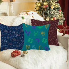4pcs Zodiac Anime Flannel Throw Pillow Covers Decorative Pillowcase
