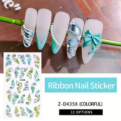 5D Relief Laser Streamer Nail Stickers DIY With Back Glue