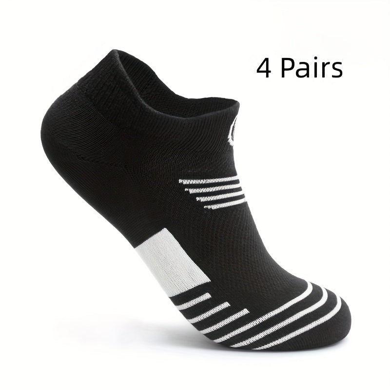 4 Pairs Outdoor Casual Breathable Deodorant Ankle Socks for Men & Women