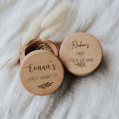 Personalized Baby Hair Keepsake Box - Newborn First Curl Collector