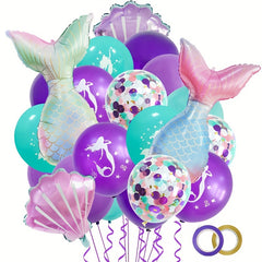 22pcs Mermaid Tail Balloon Theme Party Birthday Decorations