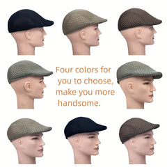 Unisex Hollowed Out Mesh Newsboy Hat Irish Taxi Driver Hats