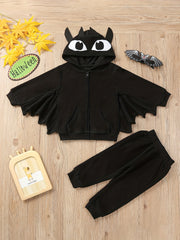 Toddler Boy's Halloween Style 2pcs Zip Up Hoodie & Sweatpants Set