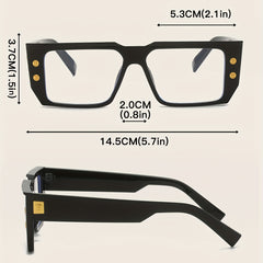 Square Anti Light Glasses Clear Lens for Women Men