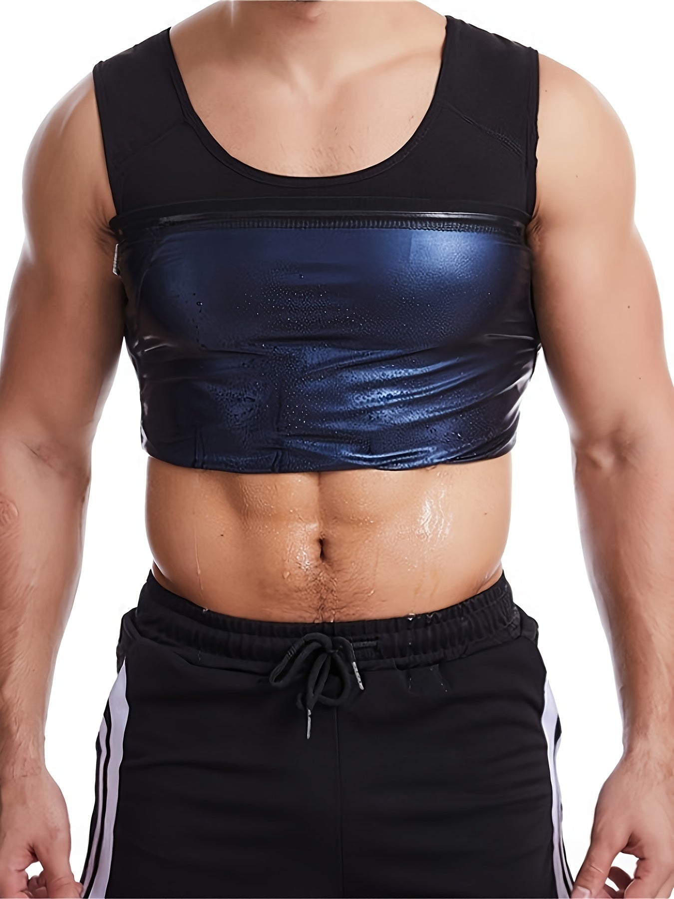 Men's Sauna Vest Workout Sweat Tank Top Waist Trainer Compression