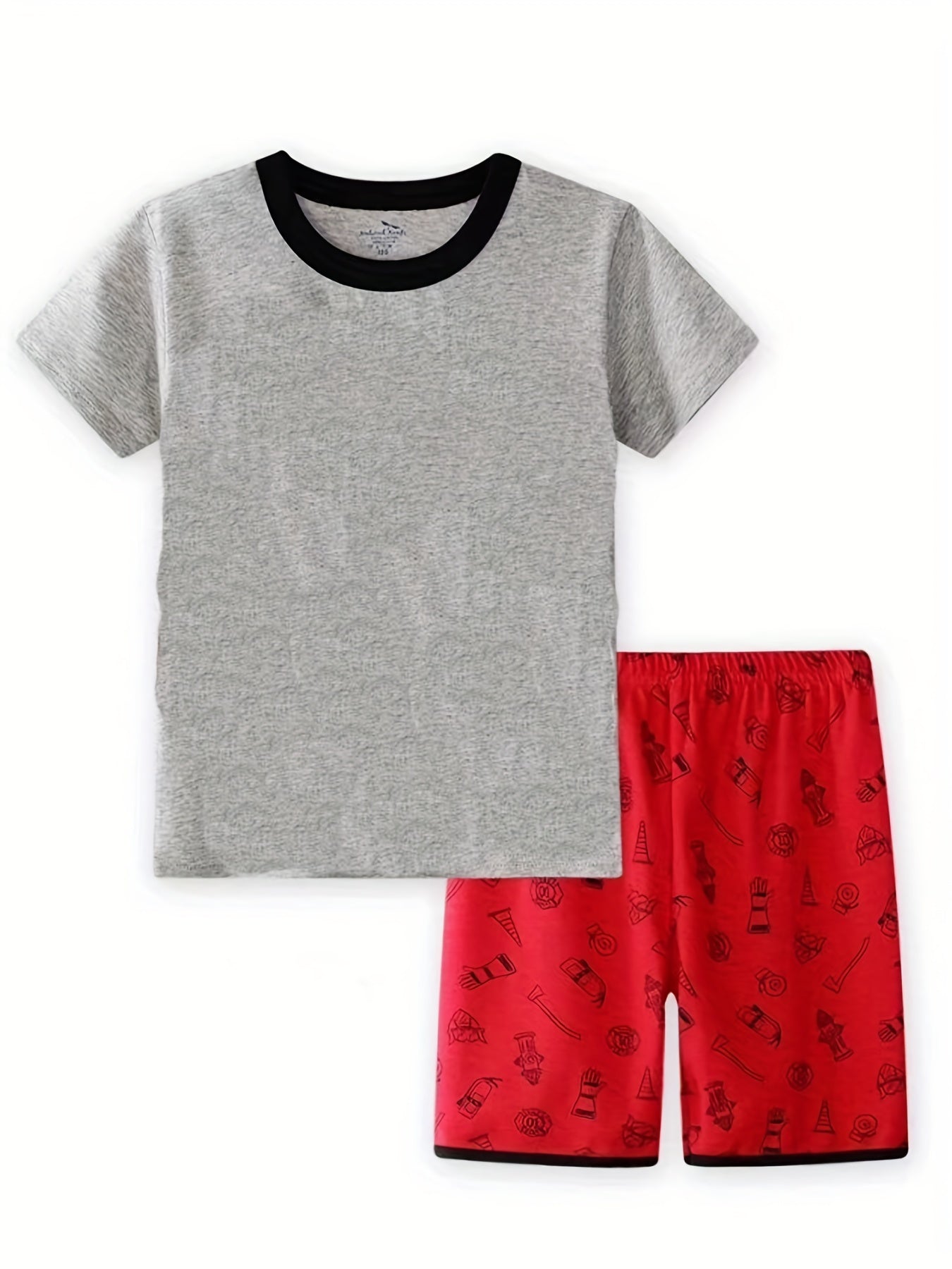 Boys Fire Truck Graphic Cotton Pajamas Set