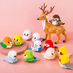 12pcs Bird Block Set DIY Cartoon Packaging Perfect Gift or Desktop Display