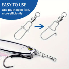 ROBEROS 10pcs 0 10 4 54KG Heavy Duty Fishing Connector Stainless Steel Swivels