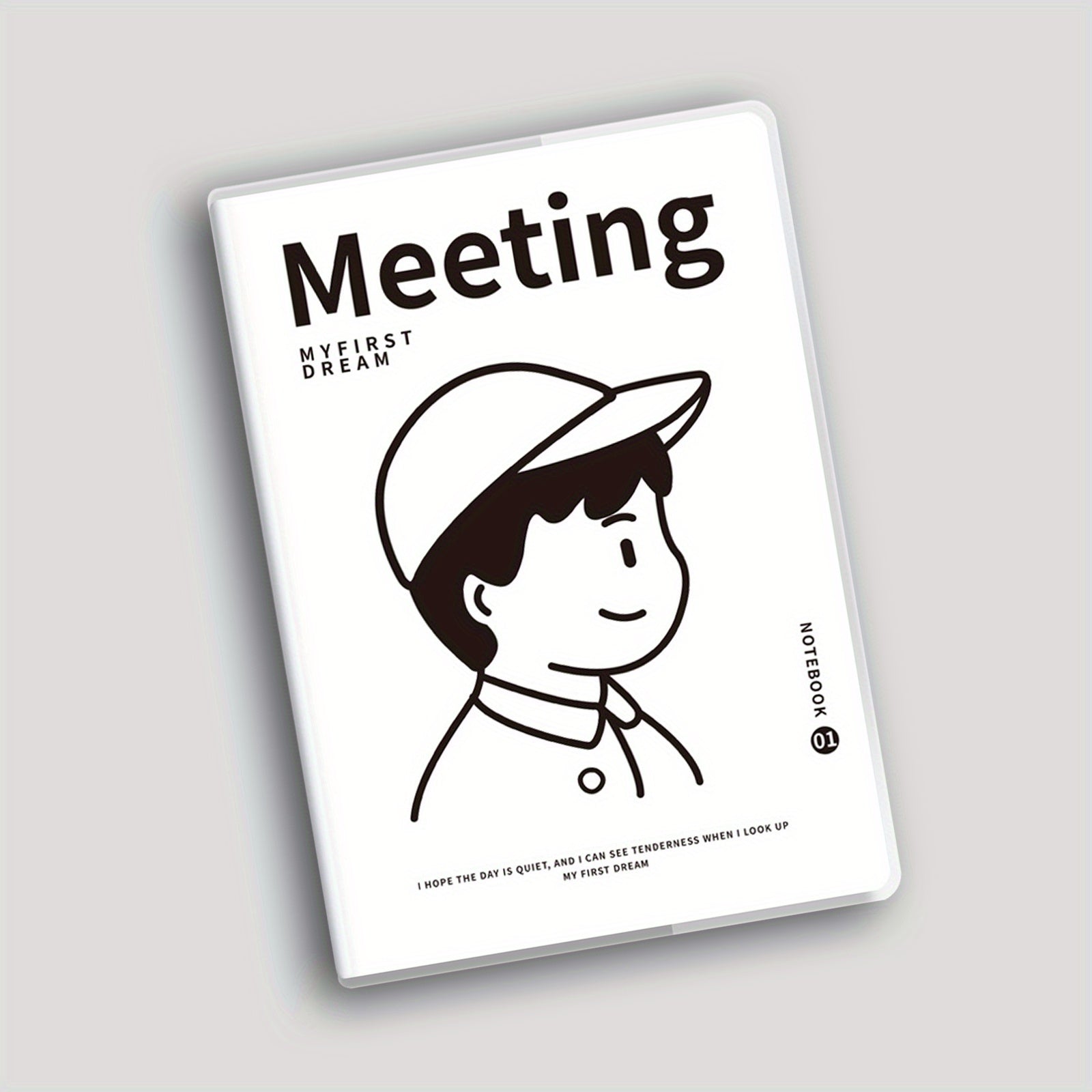 B5 Minimalist Boy's Notebook Soft Waterproof Thick Rubber Cover 68 Sheets