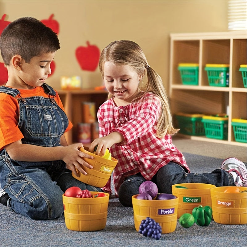 Farmer's Market Sorting Set Toy for Toddlers Pretend Play Food Set