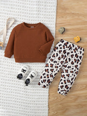Toddler Girl's Floral Print 2pcs Top & Pants Set for Spring Fall