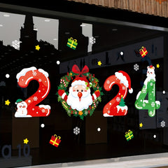 Christmas Window Stickers - Waterproof Static Stickers for Workshops & Stores