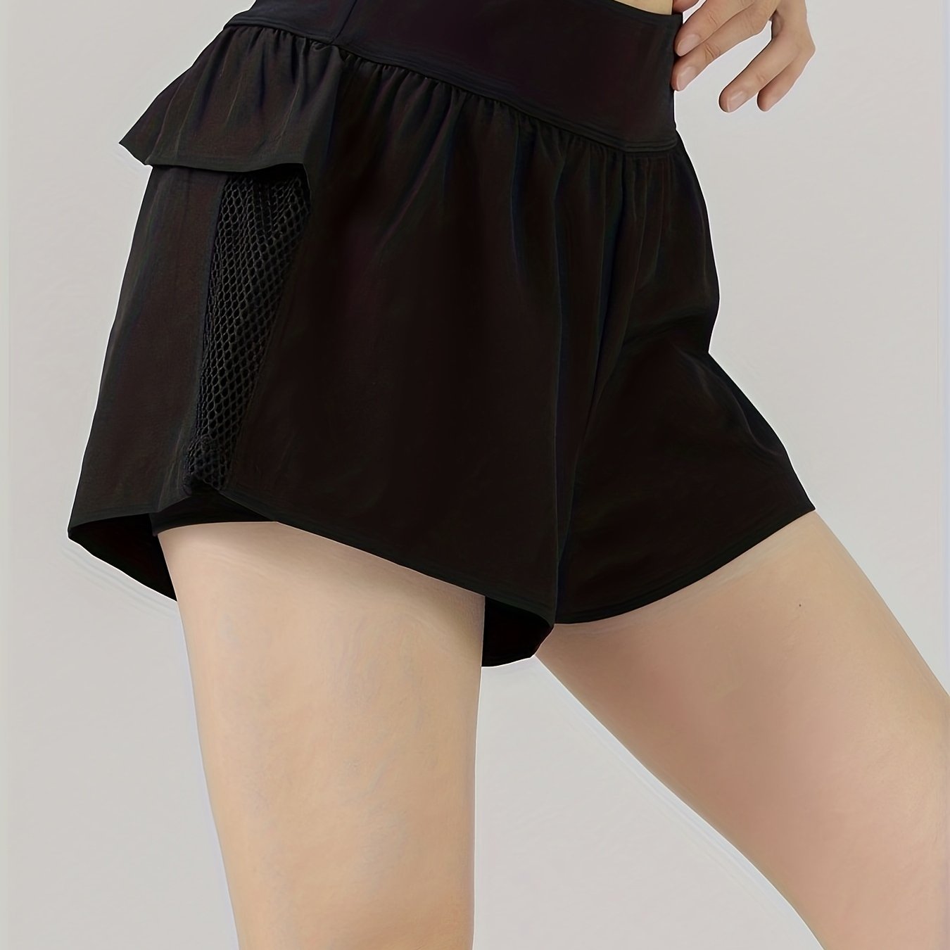 High Waist Breathable Sporty Shorts with Pocket