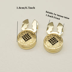 2pcs Rhinestone Button Covers Minimalist Pattern Fashion Accessories
