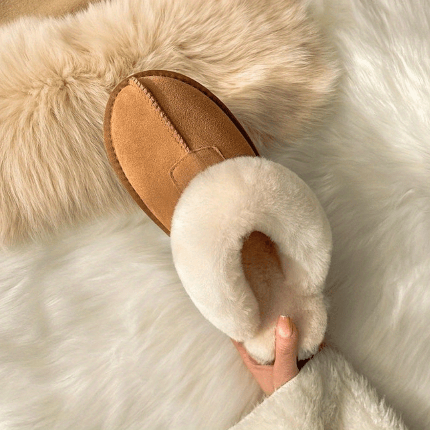 Plush Lined Slippers Cozy Slip On Shoes Soft Fur House Slippers
