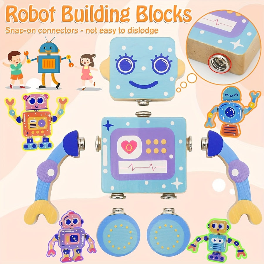 Wooden Puzzle Building Block Set Creative Assembly Toy