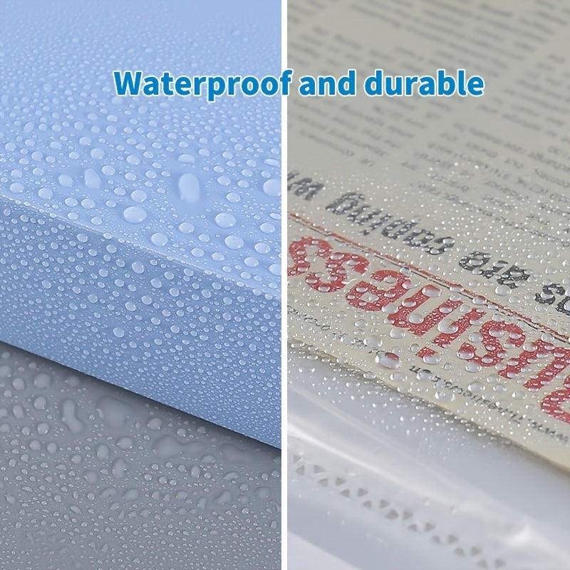 4pcs Gray Waterproof Archive Folder A4 Size Thickened File Bag