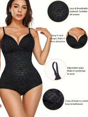 Jacquard Bodysuit Backless Slimmer Butt Lifting Body Shaper