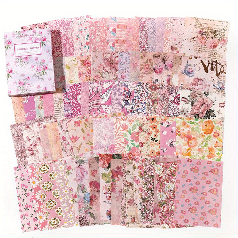 100sheets Lightweight Paper Retro Material Paper Book Book Of Plants Series