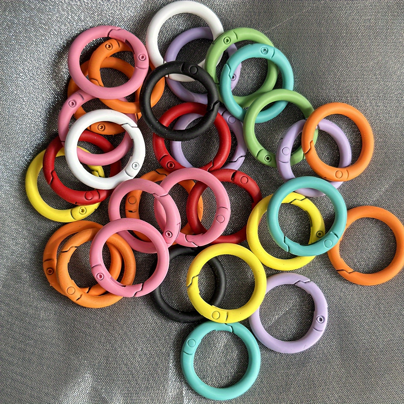 10pcs Candy Spring Jump Rings Buckles for Keychain Bag DIY Crafting