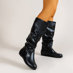 Women's Ruched Knee High Riding Boots
