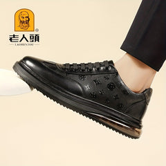 LAORENTOU Men's Leather Lace Up Skate Shoes British Style