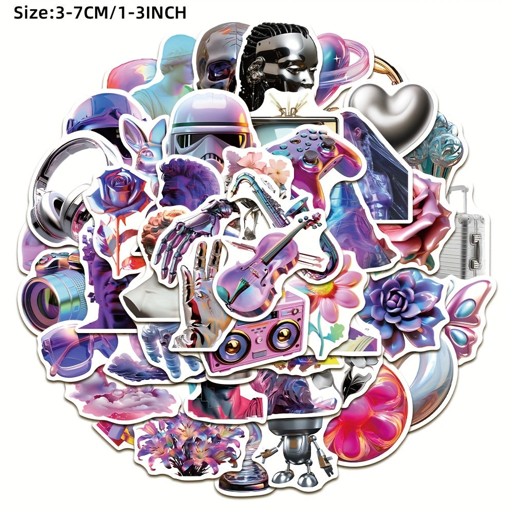 50pcs Retro Acid Vaporwave Graffiti Stickers for Laptop Helmet Cup