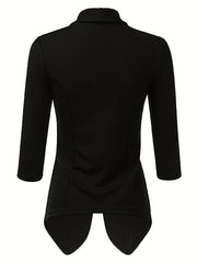 Solid Open Front Blazer Women's Office Outerwear