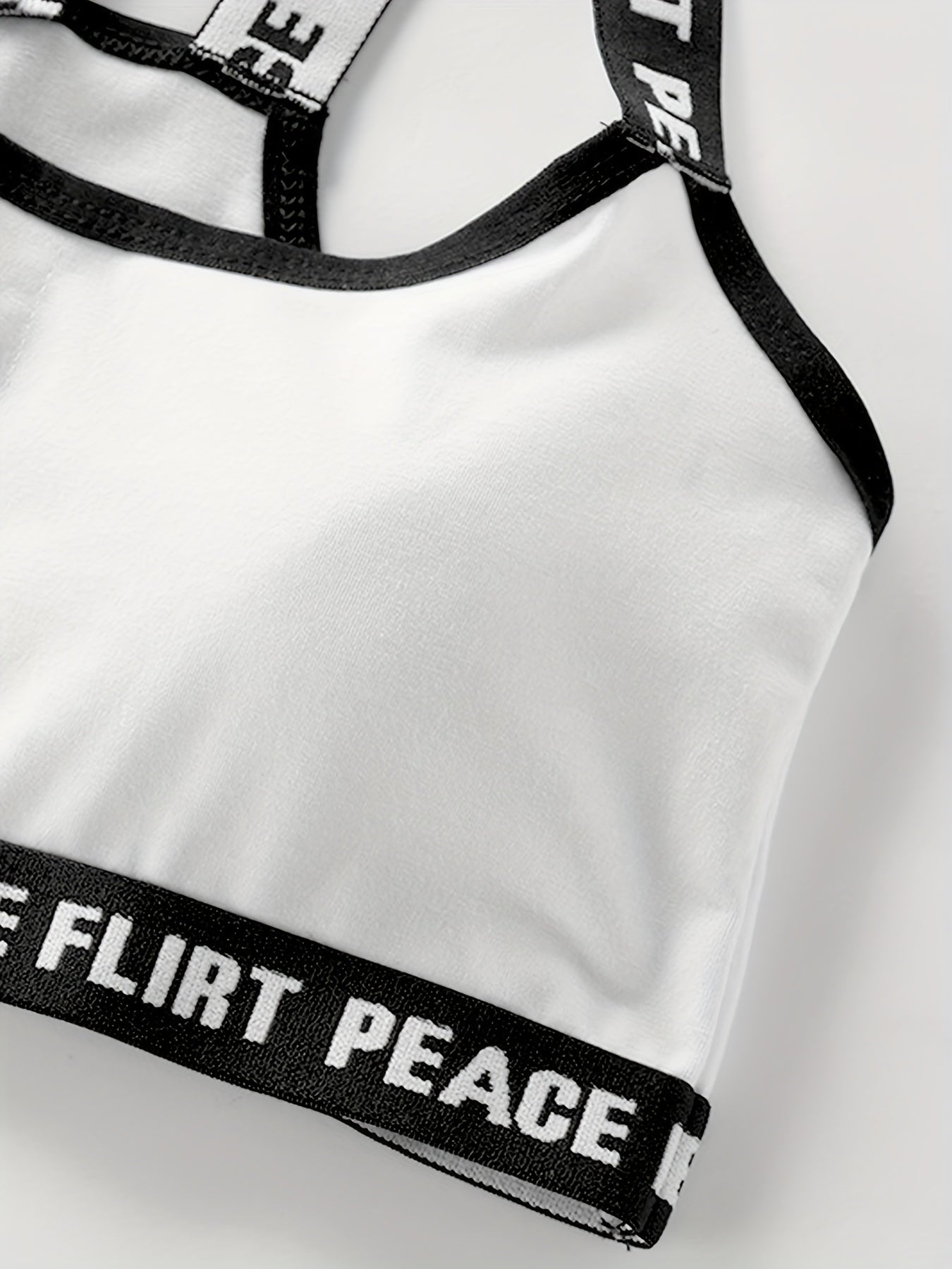 4pcs Girl's Sports Bra Letter Print Breathable Soft Bralette 7-14 Years Old