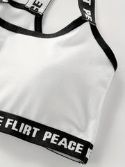 4pcs Girl's Sports Bra Letter Print Breathable Soft Bralette 7-14 Years Old